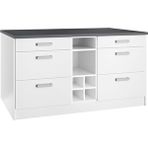 Tdesigno Okeanos Mutfak Alt Modül 6 Çekmeceli -150 Cm Beyaz-tezgah Dahil-beyaz