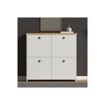 Tdesigno Pelin 4 Raflı 4 Kapaklı Modern Ayakkabılık-ayakkabı Dolabı-konsol Beyaz