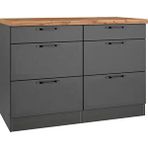 Tdesigno Pera 6 Çekmeceli -mutfak Dolabı-çok Amaçlı Dolap-alt Modül-120cm Antrasit