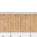Tdesigno Piraye Alt Mutfak Dolabı 200 Cm -Safir Meşe -