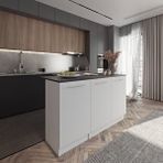 Tdesigno Rita Mutfak Adası Alt Modül 120 Cm Beyaz Tezgah Dahil