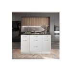 Tdesigno Rumba Mutfak Adası -5 Çekmeceli 2 Kapaklı Alt Modül- Çok Amaçlı Dolap 140 cm Tezgah Dahil
