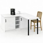 Tdesigno Sara L Mutfak Adası - 2 Kapaklı - Çok Amaçlı Dolap - Alt Modül - Kiler - 130 Cm - Beyaz