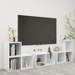 Tdesigno Tdesıgno Gülan Kitaplıklı Televizyon Sehpası - Ünitesi -Kitaplık-Beyaz 180 Cm 8 Raflı