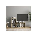 Tdesigno Tdesıgno Maya Kitaplıklı Televizyon Sehpası Ünitesi Kitaplık Meşe Beyaz 90 Cm 4 Raflı Çam
