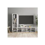 Tdesigno Tdesıgno Yağmur Kitaplıklı Televizyon Sehpası - Ünitesi -Kitaplık-Beyaz 150 Cm 8 Raflı