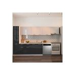 Tdesigno Tiran Hazır Mutfak Dolabı Kiler Dahil -320cm-beyaz Laminat Tezgah Dahil-bulaşık Makinesi Yeri Mevcut Antrasit