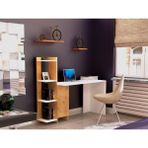 Tdesigno Venedik Kitaplıklı Çalışma Masası 117 cm Safir Meşe Beyaz - Y: 116 cm D: 45 cm G: 120 cm - Meşe - Beyaz