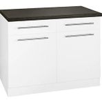 Tdesigno Vera Mutfak 2 Çekmeceli 2 Kapaklı Alt Modül -90 Cm - Çok Amaçlı Dolap -tezgah Dahil Beyaz