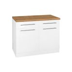 Tdesigno Vera Mutfak 2 Çekmeceli 2 Kapaklı Alt Modül -90 cm - Çok Amaçlı Dolap -Tezgah Dahil