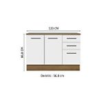 Tdesigno Yale Mutfak Alt Modül 3 Çekmeceli -2 Kapaklı-120 Cm -tezgah Dahil Çam