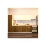 Tdesigno Yaprak Hazır Mutfak Dolabı Kiler Dahil 320Cm/Ceviz Ve Beyaz/Tezgah Dahil Değil Teşhir