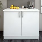 Tdesigno Zambak Mutfak 2 Kapaklı- Alt Modül -90 cm - Çok Amaçlı Dolap -Beyaz-Tezgah Dahil