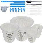 TDFERAN 4 Adet Mutfak Ölçüm Bardağı, Petek Şeklinde Silikon Ölçüm Camı, 120 ml/250 ml/500 ml, Epoksi Reçine Karışımı için Dereceli Kap, Kendin Yap ve Mutfak Tasarımlarınız için İdeal Eşlik