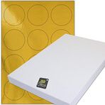 TE-Office 12 Adet Etiket Altın Metalik Etiket Kendinden Yapışkanlı Baskı A4 Yaprak Sticker Kağıt Yazıcı Etiketleri 60 mm Yuvarlak