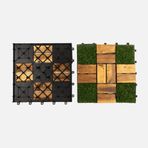 Teak Modüler Çim Yer Karosu 30x30 cm