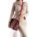 Teal Collection Deri Omuz Çantası - Bordo