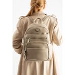 Teal Collection Unisex Suni Deri Sırt Çantası – Çok Bölmeli, Suya Dayanıklı, Geniş Hacimli Günlük ve Seyahat Çantası - Krem