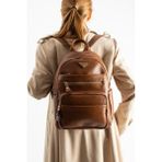 Teal Collection Unisex Suni Deri Sırt Çantası – Çok Bölmeli, Suya Dayanıklı, Geniş Hacimli Günlük ve Seyahat Çantası - Taba