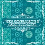 Teal Kaleidescope 2: Scrapbook Paper: 20 Double Sided Craft Paper For Origami & Decoupage:: | Decorative Scrapbooking Paper Pad