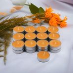 Tealight Mum 25x10 Gr Dekoratif Mumu Kandil Hediyelik Fitilli Mumluk Şamdan Turuncu Renk Kokusuz