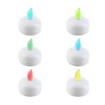 Tealight Mum Led Işıklı Pilli Suda Yüzen Karışık Renk - 6 Adet