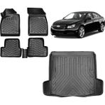 Team Car Chevrolet Cruze Sedan 2011 Model 3D Çift Kulaklı Bagaj Havuzu+3d Havuzlu Araca Özel Paspas Takımı - Siyah - Siyah