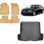 Team Car Chevrolet Cruze Sedan 2012 Model 3D Bagaj Havuzu+3d Araca Özel Bej Havuzlu Paspas Takımı - Siyah - Bej