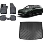 Team Car Fiat Egea Cross 2021 Model 3D Tamir Kitli Bagaj Havuzu+3d Havuzlu Araca Özel Paspas Takımı - Siyah - Siyah