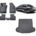 Team Car Fiat Egea Sedan 2021 Model 3D Bagaj Havuzu+3d Havuzlu Araca Özel Paspas Takımı - Siyah - Siyah