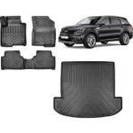 Team Car Kia Sorento 2023 (5 Koltuk) Model 3D Bagaj Havuzu+3d Havuzlu Araca Özel Paspas Takımı - Siyah - Siyah