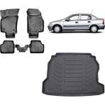 Team Car Opel Astra G Sedan 1998 Model 3D Bagaj Havuzu+3d Havuzlu Araca Özel Paspas Takımı - Siyah - Siyah