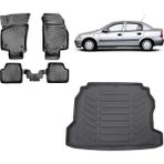 Team Car Opel Astra G Sedan 2002 Model 3D Bagaj Havuzu+3d Havuzlu Araca Özel Paspas Takımı - Siyah - Siyah