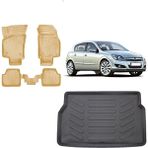 Team Car Opel Astra H Hatcback 2005 Model 3D Bagaj Havuzu+3d Araca Özel Bej Havuzlu Paspas Takımı - Siyah - Bej