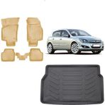 Team Car Opel Astra H Hatcback 2011 Model 3D Bagaj Havuzu+3d Araca Özel Bej Havuzlu Paspas Takımı - Siyah - Bej