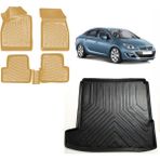 Team Car Opel Astra J Sedan 1,4 2021 Model 3D Bagaj Havuzu+3d Araca Özel Bej Havuzlu Paspas Takımı - Siyah - Bej