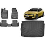 Team Car Opel Astra L 2022 Sonrası 3D Üst Bagaj Havuzu+3d Havuzlu Araca Özel Paspas Takımı - Siyah - Siyah