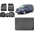Team Car Opel Combo 2021 Model 3D Bagaj Havuzu+3d Havuzlu Araca Özel Paspas Takımı - Siyah - Siyah