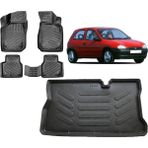 Team Car Opel Corsa B 1993 Model 3D Bagaj Havuzu+3d Havuzlu Araca Özel Paspas Takımı - Siyah - Siyah