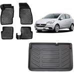 Team Car Opel Corsa E 2015 Model 3D Üst Bagaj Havuzu+3d Havuzlu Araca Özel Paspas Takımı - Siyah - Siyah