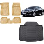 Team Car Opel Insignia Sedan 2014 Model 3D Bagaj Havuzu+3d Araca Özel Bej Havuzlu Paspas Takımı - Siyah - Bej