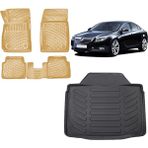 Team Car Opel Insignia Sedan 2015 Model 3D Bagaj Havuzu+3d Araca Özel Bej Havuzlu Paspas Takımı - Siyah - Bej