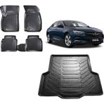 Team Car Opel Insignia Sedan 2017 Model 3D Bagaj Havuzu+3d Havuzlu Araca Özel Paspas Takımı - Siyah - Siyah