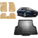 Team Car Opel Insignia Sedan 2019 Model 3D Bagaj Havuzu+3d Araca Özel Bej Havuzlu Paspas Takımı - Siyah - Bej