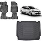 Team Car Renault Clio 4 Spourttourer 2016 Alt Kademe Bagaj Havuzu+3d Havuzlu Araca Özel Paspas Takımı - Siyah - Siyah
