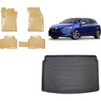 Team Car Renault Megane 4 Hatchback 2021 Model 3D Bagaj Havuzu+3d Araca Özel Bej Havuzlu Paspas Takımı - Siyah - Bej