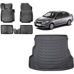 Team Car Renault Symbol 2008 Model 3D Bagaj Havuzu+3d Havuzlu Araca Özel Paspas Takımı - Siyah - Siyah