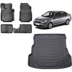 Team Car Renault Symbol 2009 Model 3D Bagaj Havuzu+3d Havuzlu Araca Özel Paspas Takımı - Siyah - Siyah