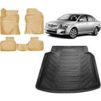 Team Car Toyota Avensis 2005 Model 3D Bagaj Havuzu+3d Araca Özel Bej Havuzlu Paspas Takımı - Siyah - Bej