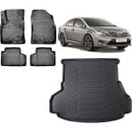 Team Car Toyota Avensis 2009 Model 3D Bagaj Havuzu+3d Havuzlu Araca Özel Paspas Takımı - Siyah - Siyah